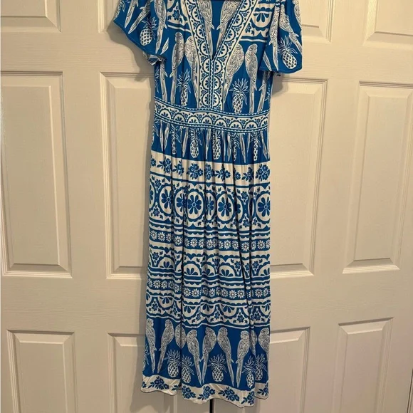 boden blue and white dress Ella Jacquard Maxi Dress in Blue/Navy